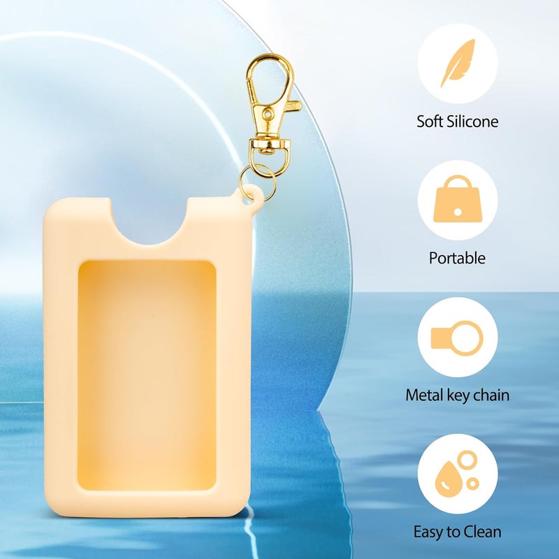 VANEST Silicone Case Compatible with Noshinku Pocket Hand Sanitizer, Protective Case with Keychain for Refillable Travel Size, Hand Sanitizer Spray Accessory (Yellow) - Image 3